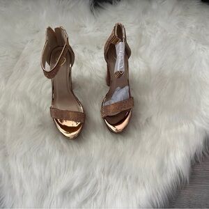 Elegant Gold Strappy Heels